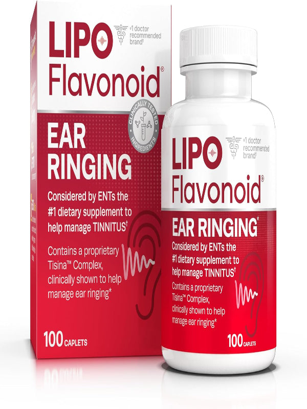 Lipo-Flavonoid Plus Tinnitus Relief - Doctor-Recommended for Ringing Ears - Clinically-Proven Lemon Bioflavonoid Complex with Vitamins C, B1, B2, B6, B12, & Calcium - 100 Caplets Nirvana Guru