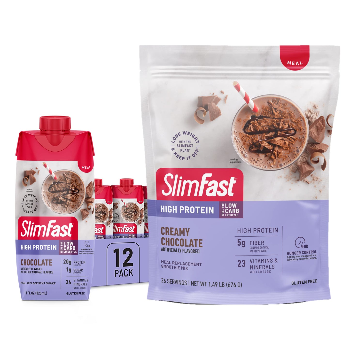 SlimFast Protein Shake with Caffeine, Caramel Macchiato- 20g Protein, Meal Replacement Shakes, High Protein with Low Carb and Low Sugar, 24 Vitamins and Minerals, 12 Count (Pack of 1)