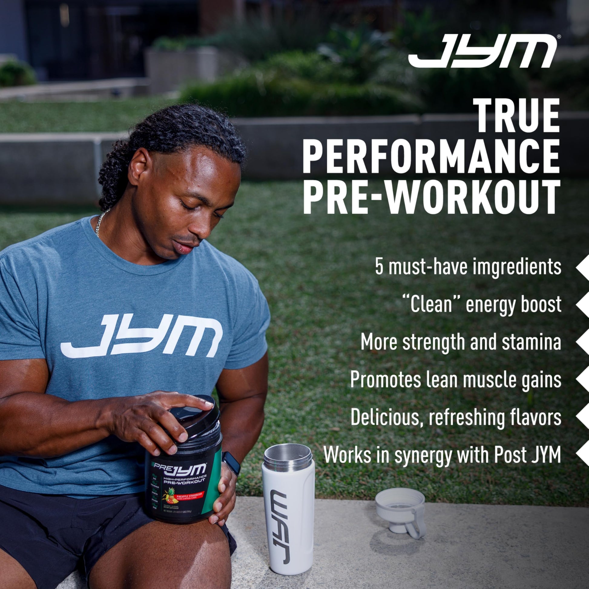 JYM Supplement Science Pre JYM Strawberry Kiwi Pre Workout Powder - BCAAs, Nootropics, Creatine HCI, Citrulline, Beta-Alanine, Betaine, Taurine, Huperzine 30 Servings Nirvana Guru