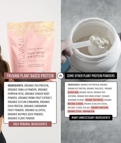Truvani Vegan Protein Powder | Vanilla | 20g Organic Plant Based Protein | 18 Servings | Keto | Gluten & Dairy Free | Low Carb | No Added Sugar