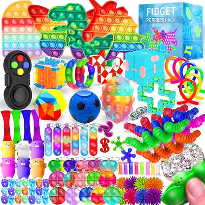 Fidget Toys, 120 Pack Fidgets Set Stocking Stuffers for Kids Party Favors Autism Sensory Toy Bulk Adults Kids Boys Girls Teens Stress Autistic ADHD Anxiety Carnival Treasure Classroom Prizes nirvanaguru