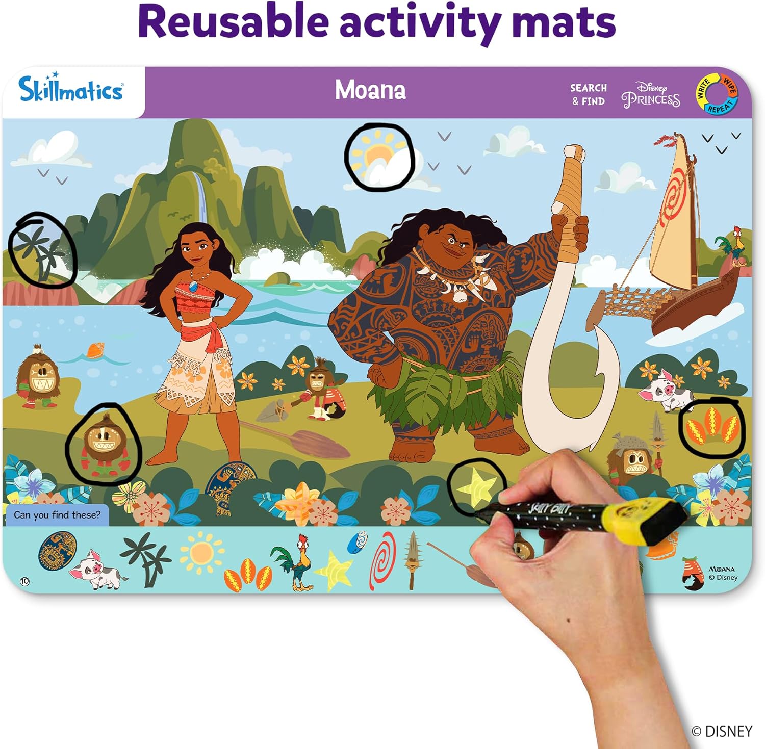 Skillmatics Search and Find Disney Princess Educational Game - Reusable Preschool Learning Activities, Perfect for Toddlers & Kids Who Love Toys, Art & Crafts, Gifts for Boys & Girls Ages 3, 4, 5, 6 Nirvana Guru