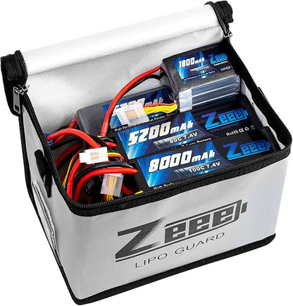Zeee Fireproof Explosionproof Large Capacity Battery Storage Guard Pouch for Lipo Charge & Storage (8.46 x 6.5 x 5.71 in) nirvanaguru