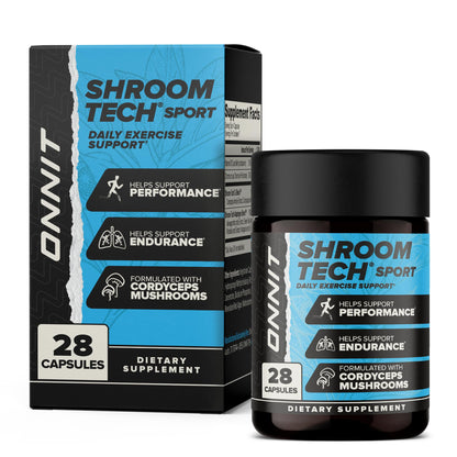 ONNIT Shroom Tech Sport Daily Exercise Support Capsules, Pre Workout Supplement with Cordyceps Mushrooms, Caffeine-Free Dietary Supplement for Daily Energy Support, 84 Count