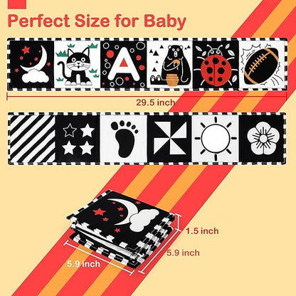 URMYWO Black and White Baby Toys, Tummy Time High Contrast Newborn Toys 0-3 Months, Soft Baby Book, Visual Stimulation Montessori Sensory Infant Toys 0-6-12 Months, Shower Gift for Boys Girls nirvanaguru