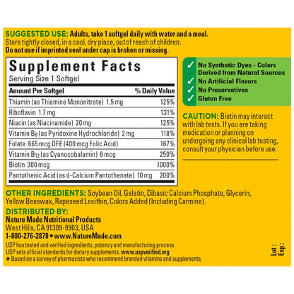 Nature Made Super B Energy Complex, Dietary Supplement for Brain Cell Function Support, 160 Softgels, 160 Day Supply - Nirvana Guru