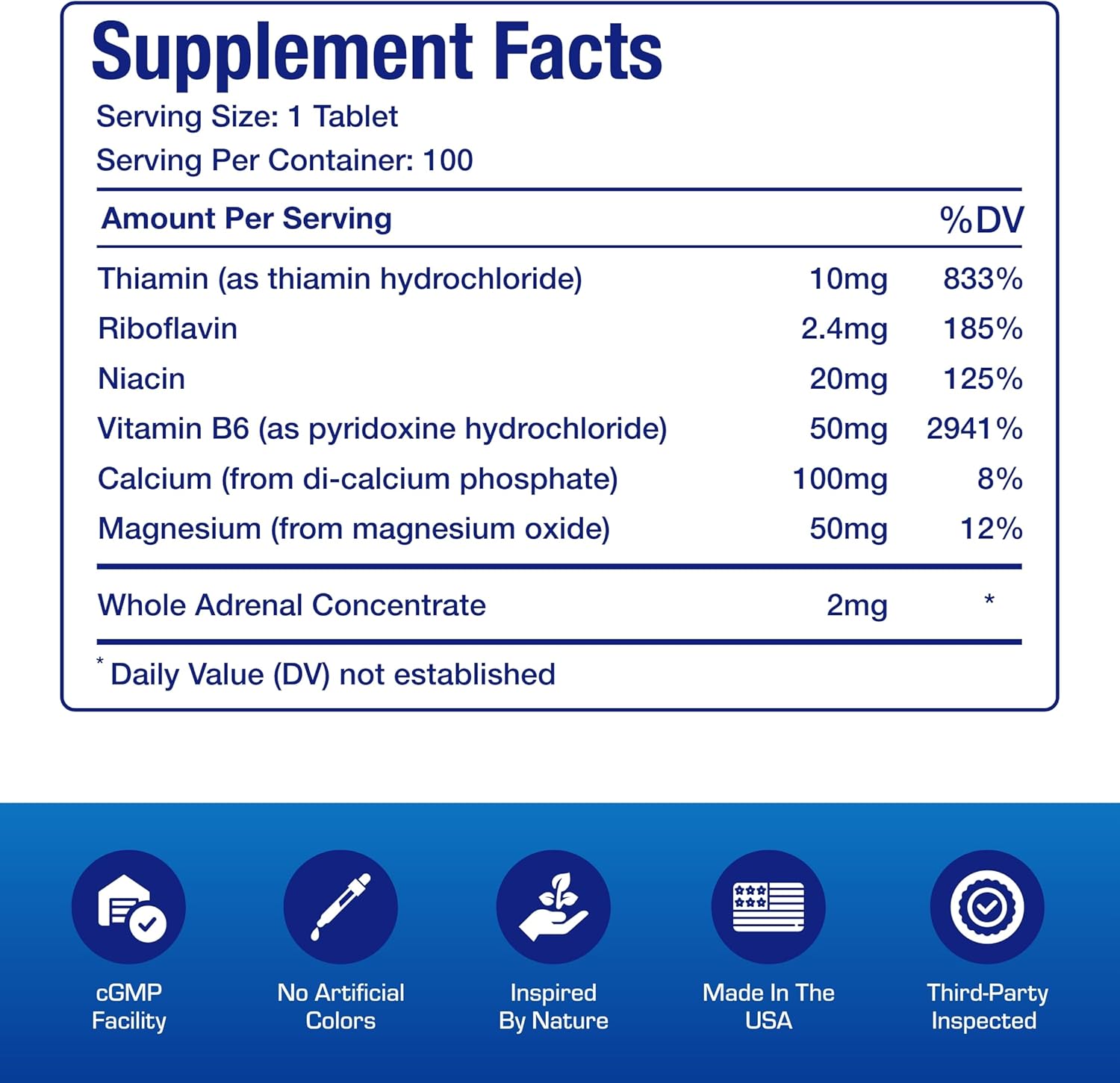 Calcium Magnesium B6 Supplement - Clinically Formulated Vitamin B6 50mg Complex for Energy Metabolism Krebs Cycle Heart Bone and Nerve Support with B1 B2 Niacin and Potassium (100 Servings) Nirvana Guru