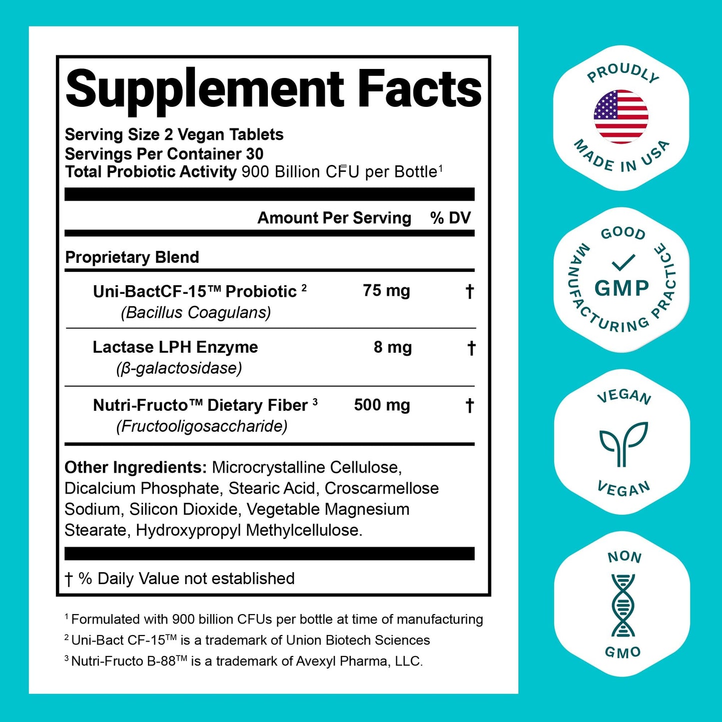 Nutrition Essentials Probiotics for Women and Men - with Lactase Enzyme and Prebiotic Fiber for Digestive Health - 80 Percent + More Potent Supplement for Gut Health Support - Vegan Formula Nirvana Guru