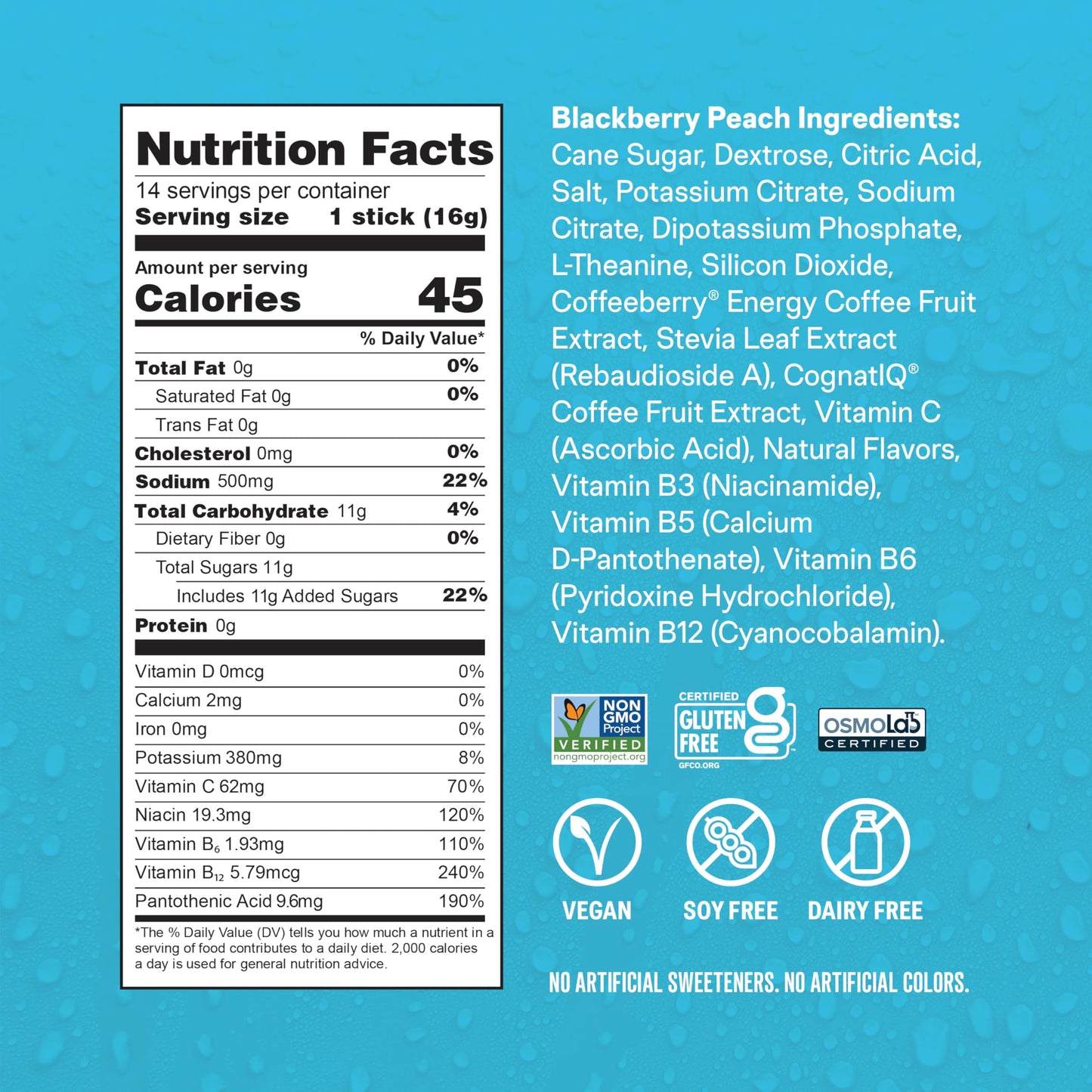Liquid I.V.® Hydration Multiplier +Energy - BlackBerry Peach | Electrolyte Powder Drink Mix | 1 Pack (14 Servings) - Nirvana Guru