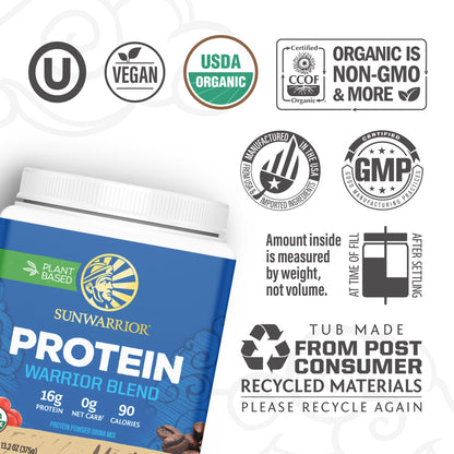 Organic Plant Based Protein Powder | Vegan Organic Protein Powder Vanilla Flavored with BCAA Amino Acids & Hemp Seed Pea Blend | Non-GMO Soy Dairy Filler & Gluten Free (Vanilla, 32 Servings) - Nirvana Guru
