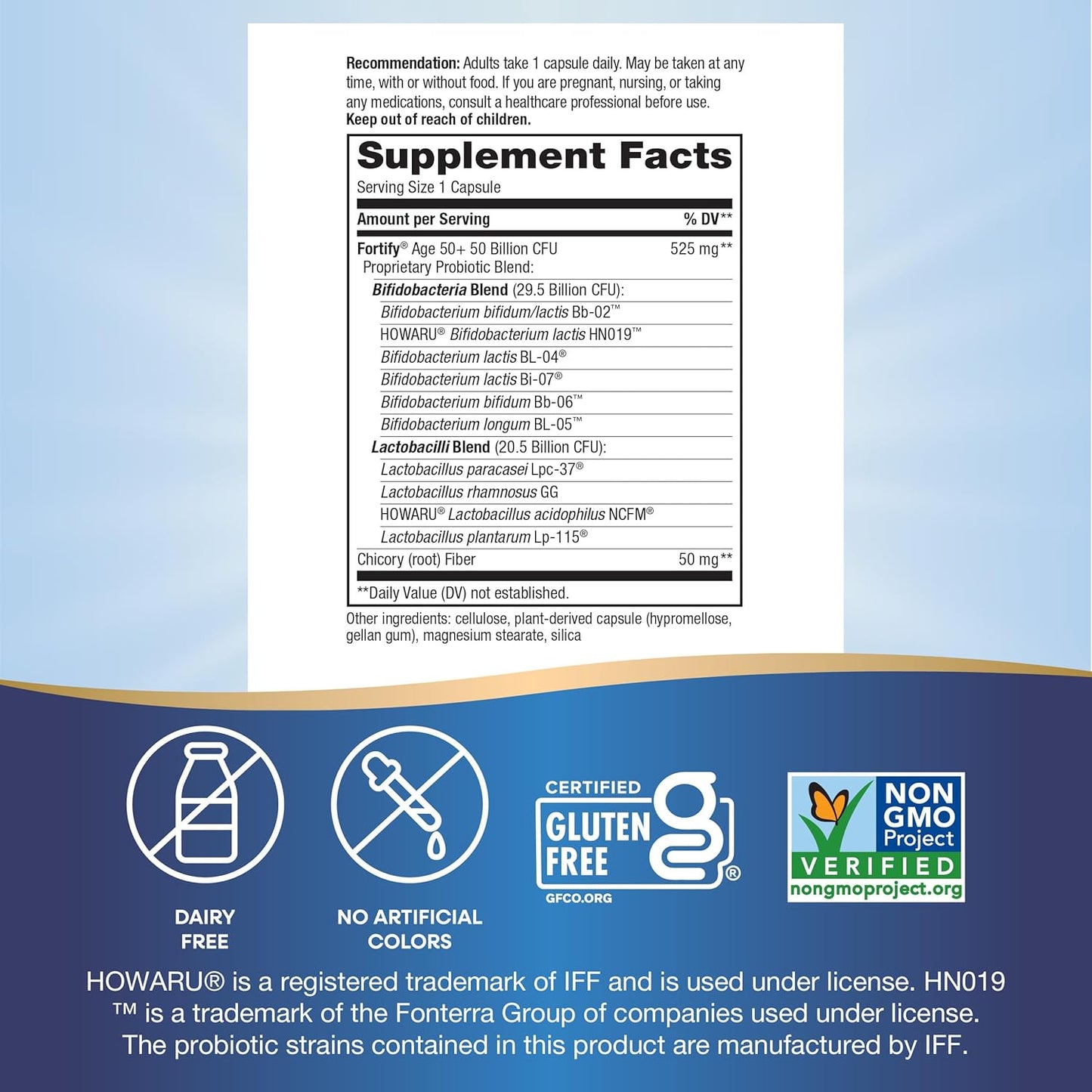 Nature's Way Fortify 50+ Daily Probiotic for Men and Women, 30 Billion Live Cultures, Colon, Digestive, and Immune Health Support* Supplement, 30 Capsules - Nirvana Guru