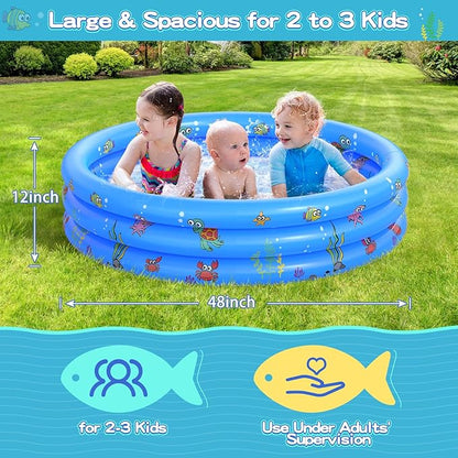 Garden Round Inflatable Baby Swimming Pool, Portable Inflatable Child/Children Little Pump Pool,Kiddie Paddling Pool Indoor&Outdoor Toddler Water Game Play Center for Kids/Girl/Boy nirvanaguru