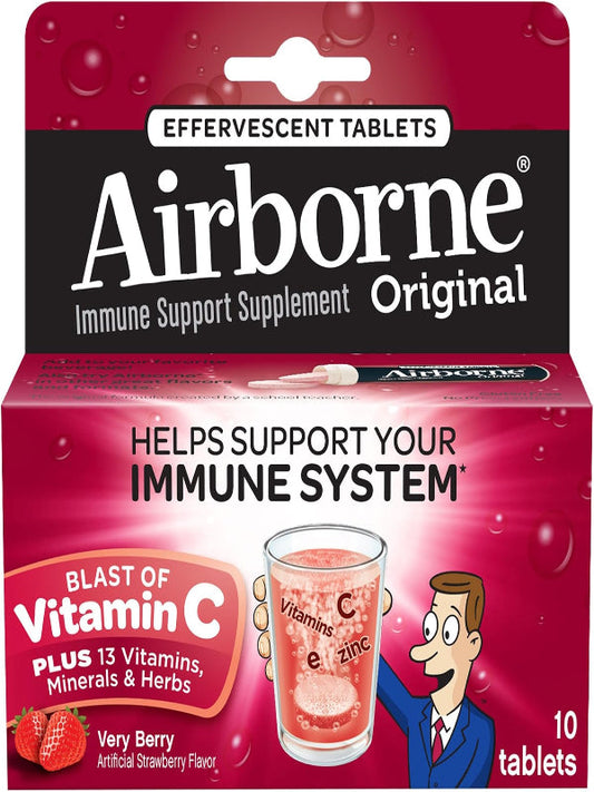 Airborne Immune Support Supplement, Very Berry, 10 Count Nirvana Guru