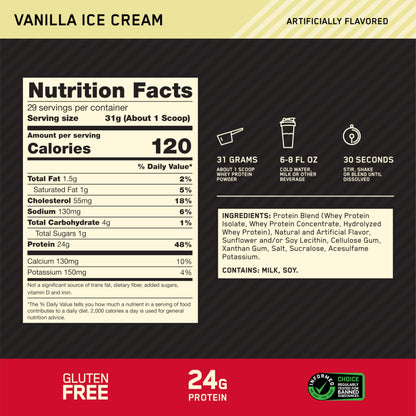 Optimum Nutrition Gold Standard 100% Whey Protein Powder, Double Rich Chocolate, 2 Pound (Packaging May Vary) - Nirvana Guru