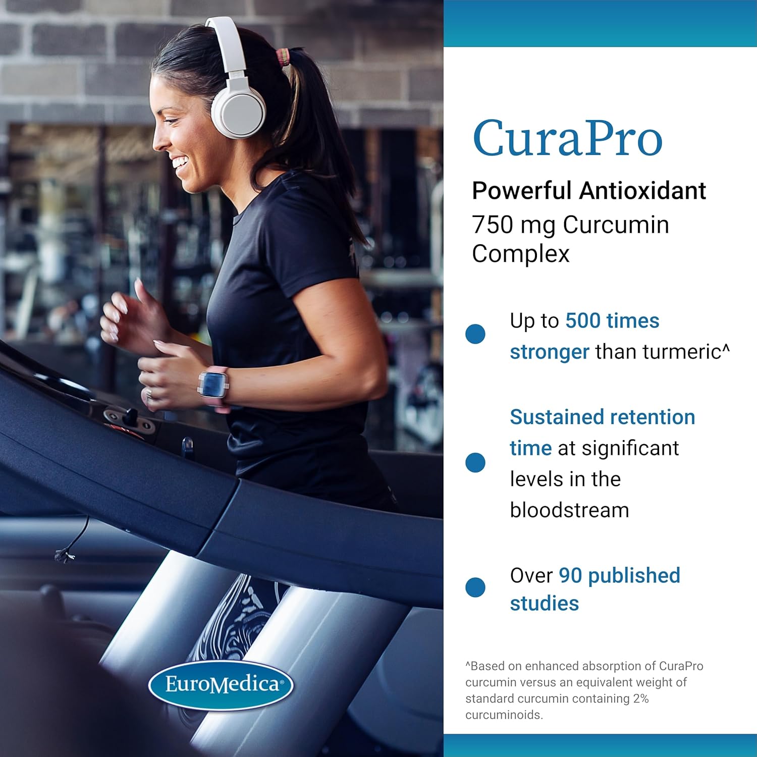 Euromedica CuraPro - Antioxidant Supplement for Brain & Heart Health Support - Dietary Supplement with High-Potency Curcumin Complex - Kidney, Liver & Immune Health Support - 120 Softgels - Nirvana Guru