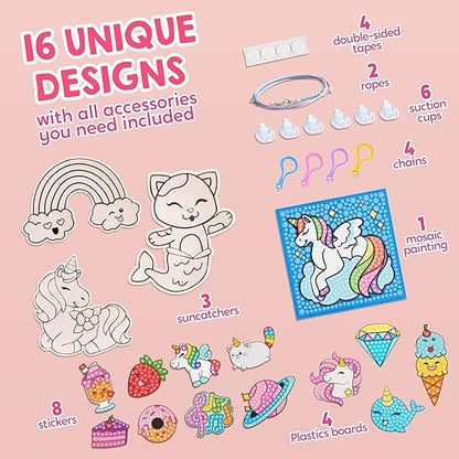 Klever Kits 16 Projects Gem Painting, Kids Diamond Gem Painting Kit with 5D Gem, Arts and Crafts for Girls Ages 6-12, Gem Craft Activities Kits, Premium Art Gift Ideas for Girls Ages 6, 7, 8+ nirvanaguru