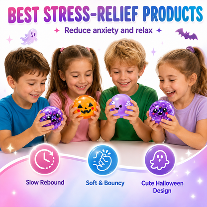 Halloween Spooky Ghost Ball-Halloween Baozi Squeeze with Box-Stress Relief Fidget Sensory for Anxiety Relief Nirvana Guru