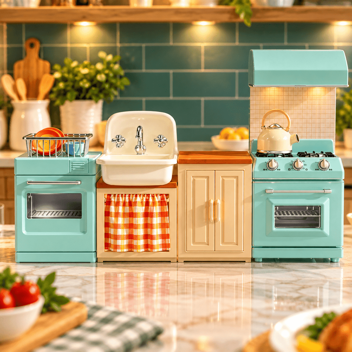 Mini Brands Magic Cook Kitchen Playset Series 1 by ZURU, Miniature Kitchen Set with Utensils & Accessories