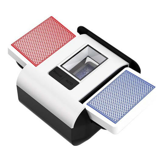 Automatic Card Shuffler with Dual Modes, Rechargeable 1-2 Deck Card Shuffle Machine, Low Noise Operation Card Shuffler for Poker, UNO, Blackjack, Skip-Bo, Phase 10 Nirvana Guru
