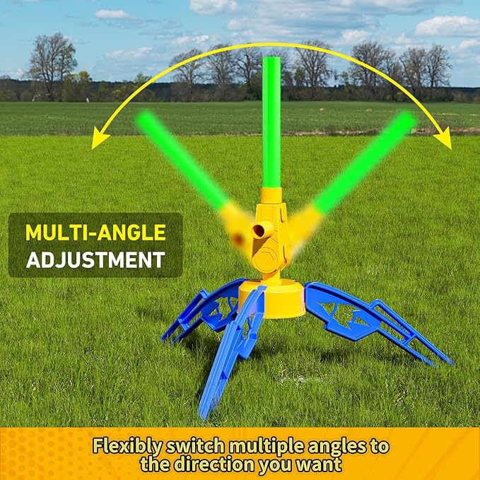 Toys Rocket Launcher for Kids - Launch up to 100 Ft, 8 Multi-Color Foam Rockets & Adjustable Launch Stand, Kids Outdoor Toys, Birthday Toys for Kids Boys Girls Age 3+ Years Old nirvanaguru