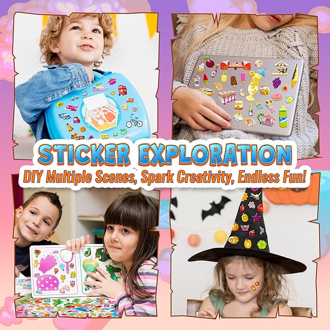 3200+ Stickers for Kids, 3D Puffy Sticker, 64 Different Sheets, Cute Animals Stickers for Boys Girls Teachers, Classroom Reward, Craft Scrapbooking, Party Gift nirvanaguru