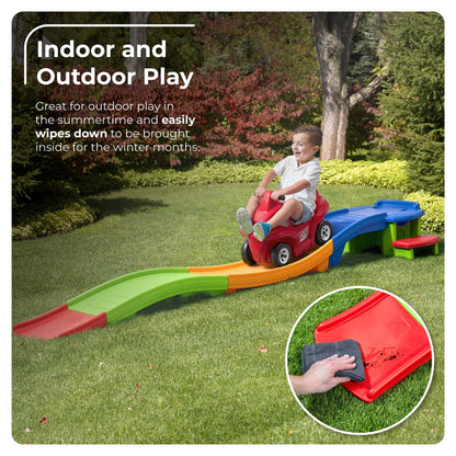 Step2 Up & Down Roller Coaster Kids Ride On Toy, Push Car, Indoor/Outdoor Playset, Made of Durable Plastic, Max Weight 50 lbs., For Toddlers 2-5 Years Old, Multicolor Nirvana Guru