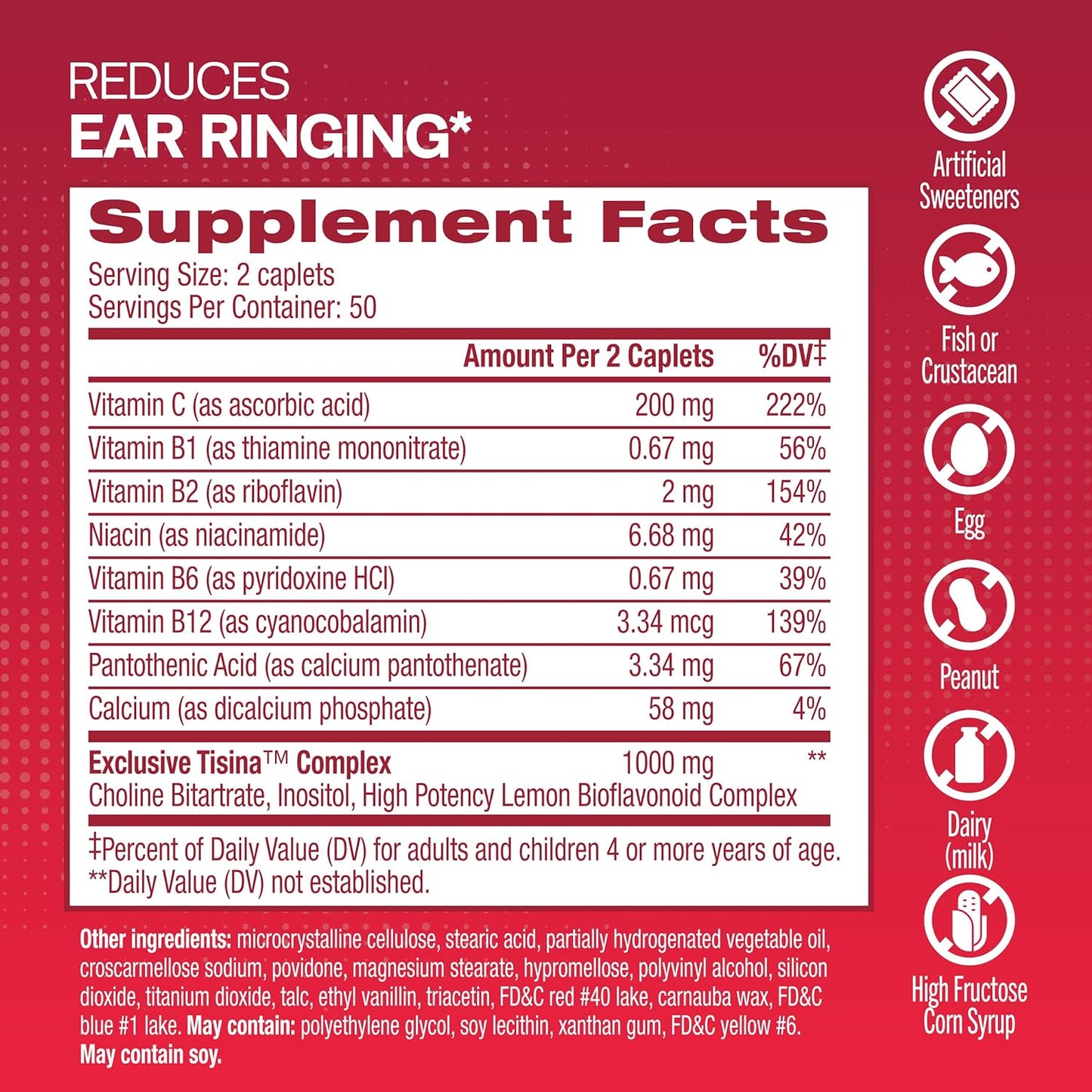 Lipo-Flavonoid Plus Tinnitus Relief - Doctor-Recommended for Ringing Ears - Clinically-Proven Lemon Bioflavonoid Complex with Vitamins C, B1, B2, B6, B12, & Calcium - 100 Caplets Nirvana Guru