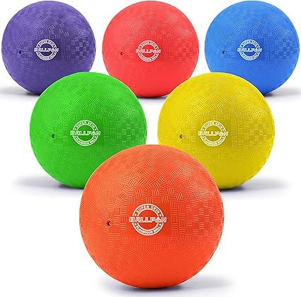 Dodgeballs Playground Balls, Dodge Ball Set for Kids & Adults, Bouncing Kickballs Handball for Outdoor & Indoor Games - Includes Pump & Mesh Storage Bag nirvanaguru