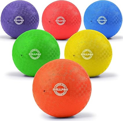 Dodgeballs Playground Balls, Dodge Ball Set for Kids & Adults, Bouncing Kickballs Handball for Outdoor & Indoor Games - Includes Pump & Mesh Storage Bag nirvanaguru
