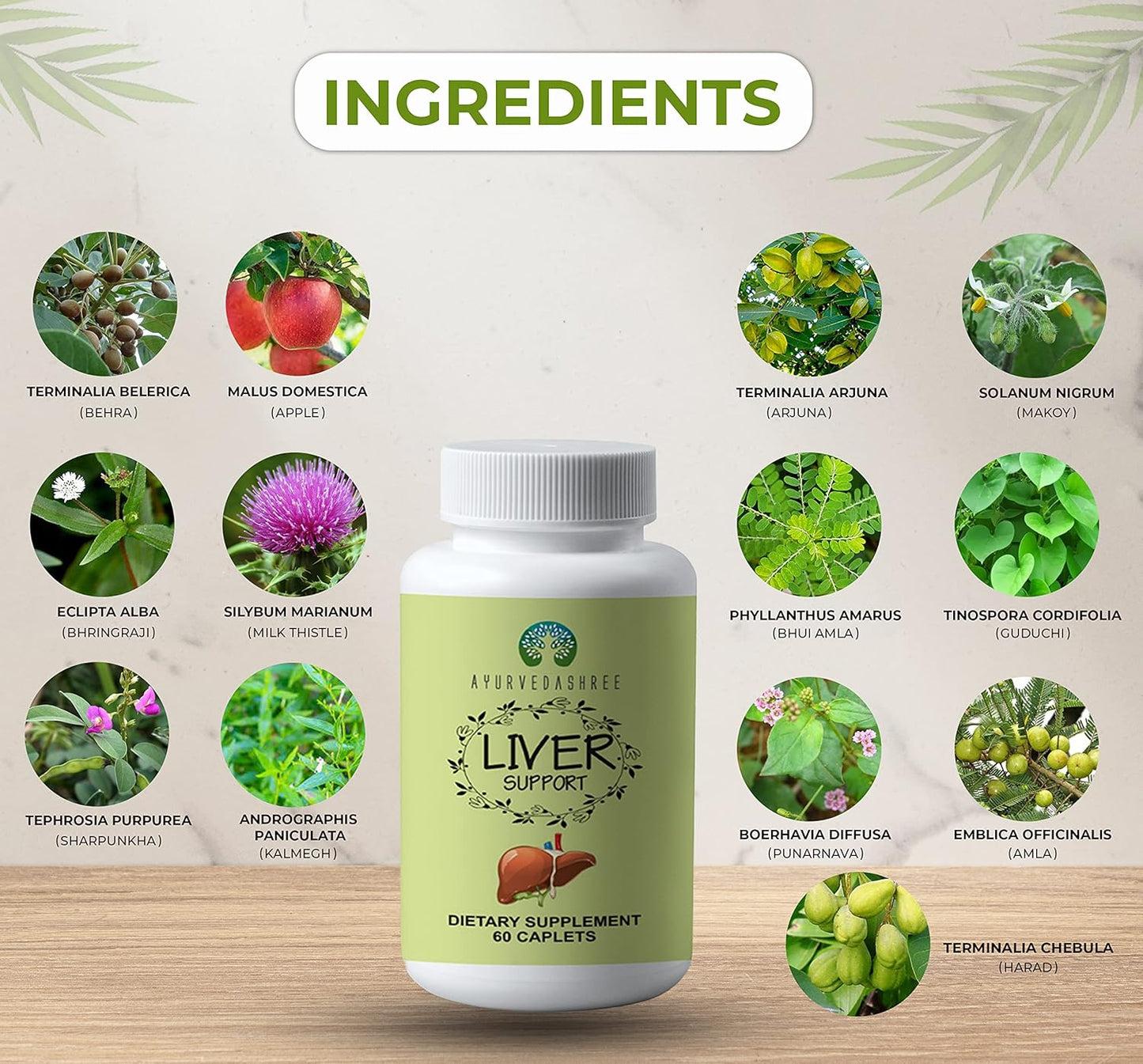Liver Support Herbal Ayurvedic Supplement, Supports Healthy Liver, Blend of 13 Powerful Herbs, Vegan, Gluten-Free, 60 Caplets Nirvana Guru
