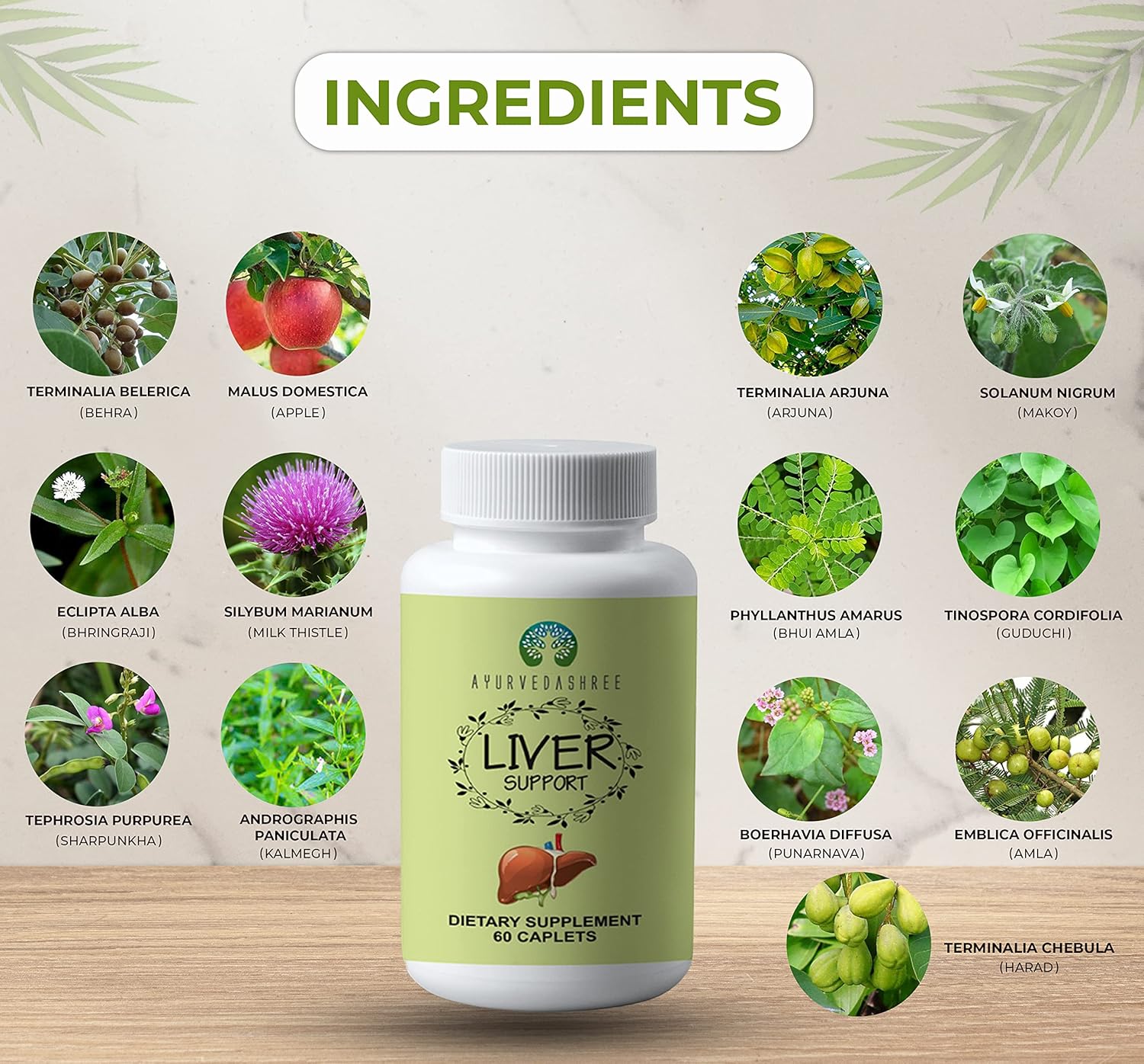 Liver Support Herbal Ayurvedic Supplement, Supports Healthy Liver, Blend of 13 Powerful Herbs, Vegan, Gluten-Free, 60 Caplets Nirvana Guru