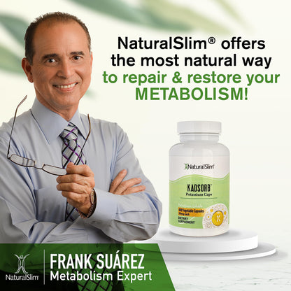 NaturalSlim Natural Potassium Citrate Gluconate 99 mg - Kadsorb Supports Electrolyte Balance & Normal pH - Absorbable Potassium Supplements with Essential Minerals - Non GMO 400 Capsules 1 Pack Nirvana Guru