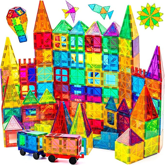 cossy 120Pcs Magnetic Tiles Magnetic 3D Building Blocks Set Educational Construction Toys for 3+ Year Kids with Stronger Magnets, Educational Toys, Recreational, Conventional Nirvana Guru