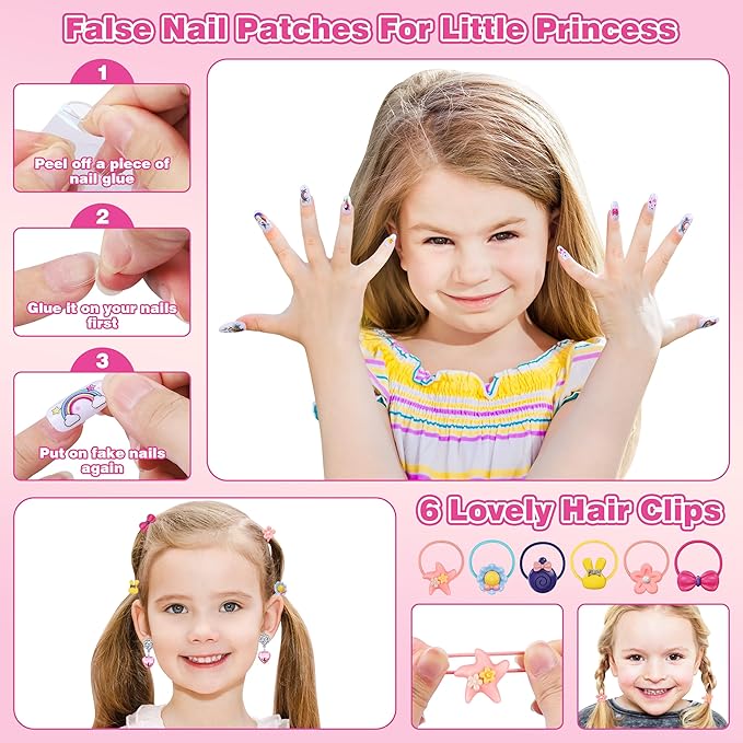 99 Pcs Kids Makeup Kit for Girls, Princess Toys Real Washable Cosmetics Set with Mirror, Hair Ties, Nails, Rings, Earrings, Necklace, Perfect for 3 4 5 6 7 8 Year Old Girls Birthday Nirvana Guru