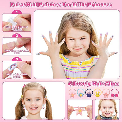 99 Pcs Kids Makeup Kit for Girls, Princess Toys Real Washable Cosmetics Set with Mirror, Hair Ties, Nails, Rings, Earrings, Necklace, Perfect for 3 4 5 6 7 8 Year Old Girls Birthday Nirvana Guru