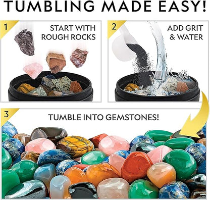 National Geographic Rock Tumbler Grit and Polish Refill Kit - Tumbling Grit Media, Polish Up to 20 lbs. of Rocks, Works with Any Rock Polisher, Rock Tumbler Supplies nirvanaguru