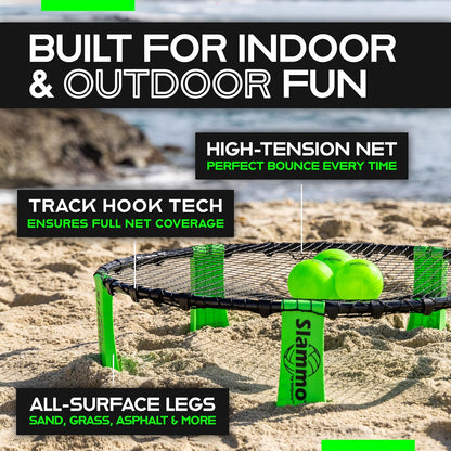 GoSports Slammo Game Set (Includes 3 Balls, Carrying Case and Rules) - Outdoor Lawn, Beach & Tailgating Roundnet Game for Kids, Teens & Adults Nirvana Guru