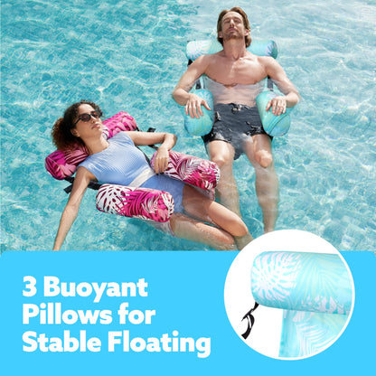 SLOOSH Inflatable Pool Floats Adult,2 Packs Floating Lounge Chairs,Blow up Pool Noodles for Adult Heavy Duty,Floating Chair for Party Summer Water Beach Lake Fun Nirvana Guru