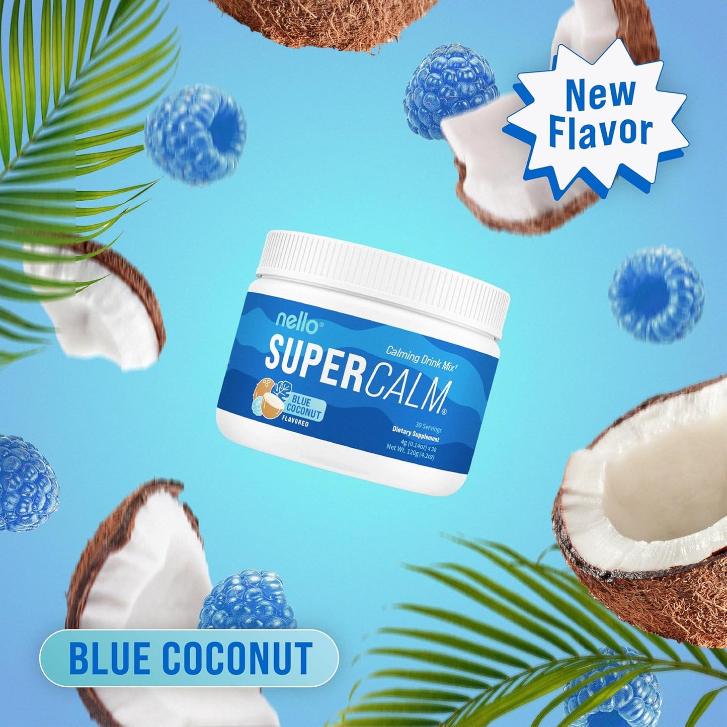 Supercalm Powdered Drink Mix, Raspberry Lemonade, L Theanine, Ksm-66 Ashwagandha, Magnesium Glycinate, Vitamin D 3, Supplements for Relaxation & Focus, No Sugar, Non GMO, On The Go, 20 Ct