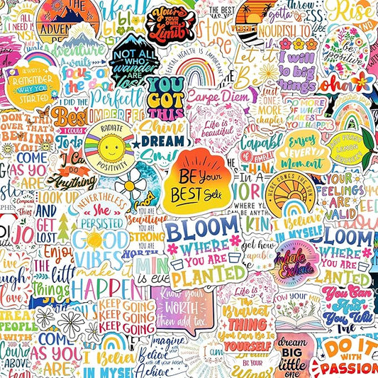 300PCS Affirmation Stickers, Holographic Motivational Sticker Pack, Positive Journal Encouraging Shiny Quotes for Kids, Teachers, Classroom, Waterproof Scrapbook Supplies nirvanaguru