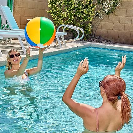 JOYIN 4-Pack 20" Beach Balls - Large Rainbow Beach Ball Inflatable Pool Toys for Party Supplies Decorations, Adults Kids Birthday Luau Summer Beach Water Games Beachball Party Favors nirvanaguru