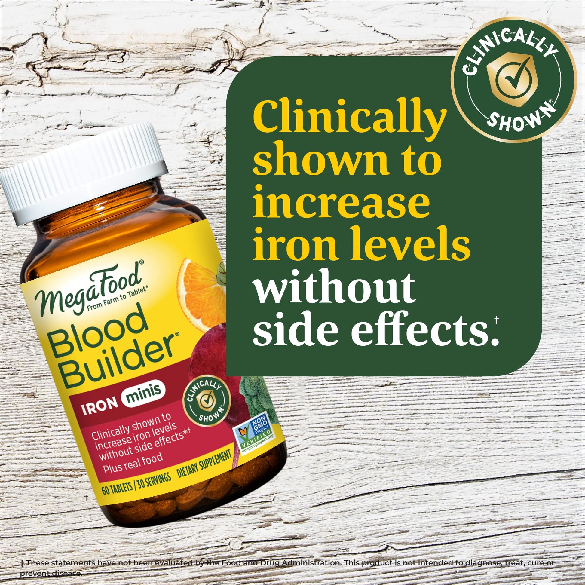 MegaFood Blood Builder Iron Supplement Clinically Shown to Increase Iron Levels Without Side Effects, Vegan Supplement For Women with Vitamin C, Vitamin B12 & Folic Acid, 90 Tablets - Nirvana Guru