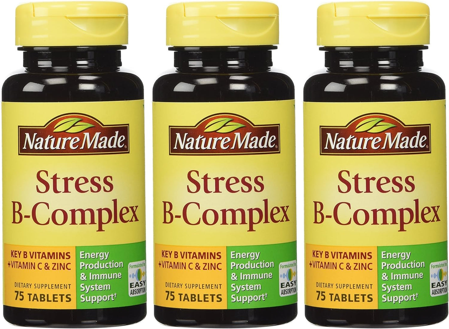 Nature Made Stress B Complex with Vitamin C and Zinc, Dietary Supplement for Immune Support, 75 Tablets, 75 Day Supply - Nirvana Guru