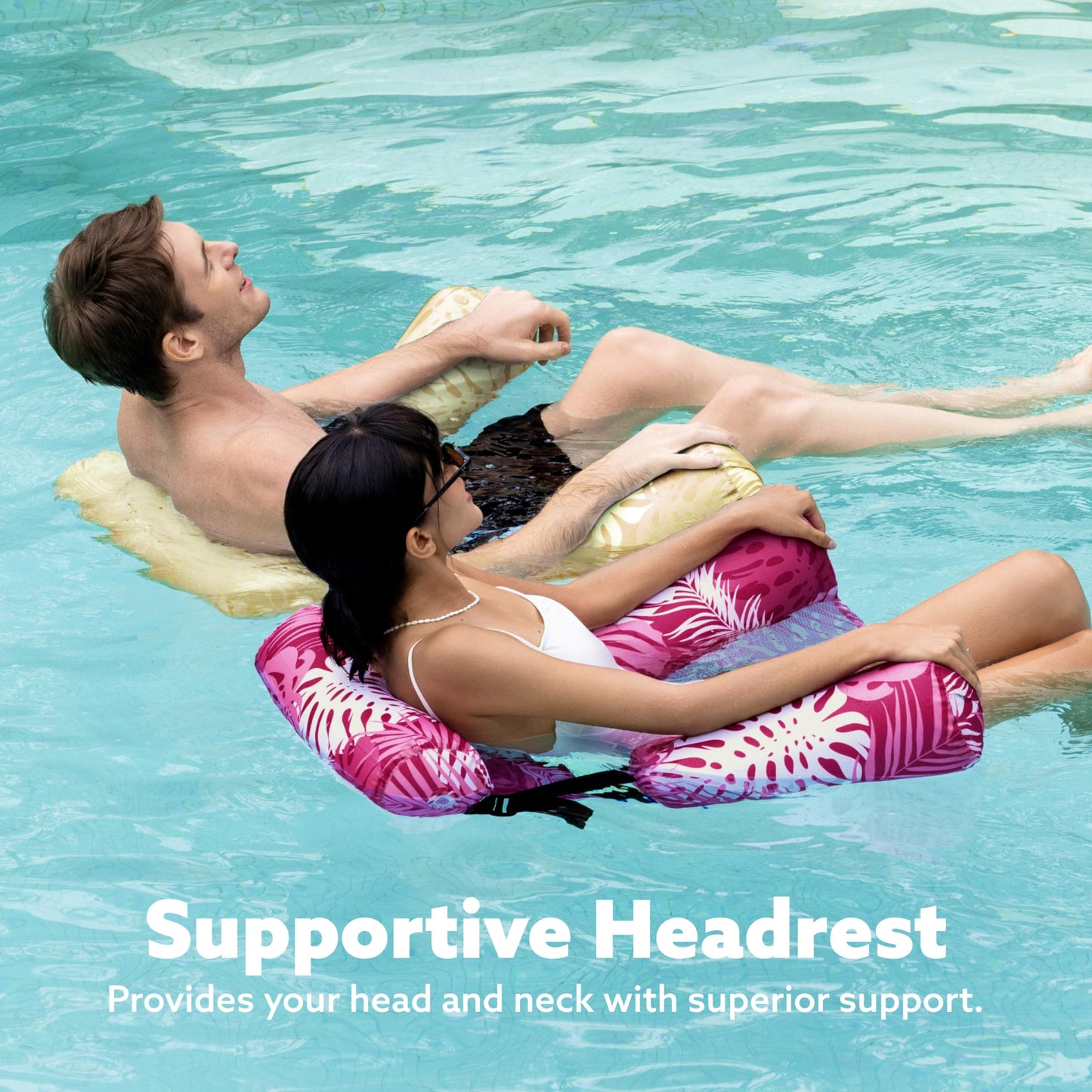 SLOOSH Inflatable Pool Floats Adult,2 Packs Floating Lounge Chairs,Blow up Pool Noodles for Adult Heavy Duty,Floating Chair for Party Summer Water Beach Lake Fun Nirvana Guru