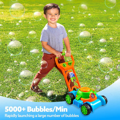 SLOOSH Bubble Lawn Mower Toddler Toys - Pretend Play Bubble Blower Machine Gardening Toy Leak-Proof for Indoor Outdoor Use, Push Toys Preschool Baby Boys Kids Halloween Birthday Gifts Nirvana Guru