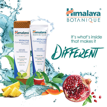 Himalaya Botanique Whitening Complete Care Toothpaste, Teeth Whitening, Fights Plaque, Fluoride Free, No Artificial Flavors, SLS Free, Cruelty Free, Foaming, Simply Mint Flavor, 5.29 Oz, 2 Pack - Nirvana Guru