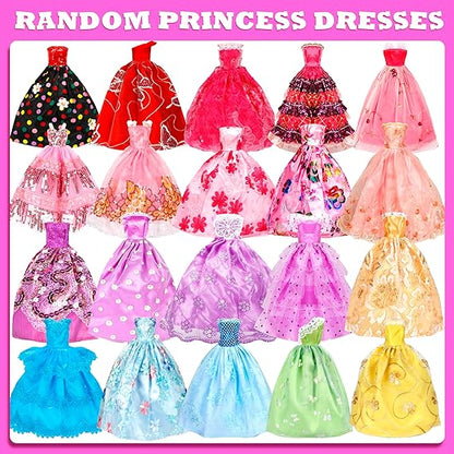71 Pcs Doll Clothes and Accessories, 5 Wedding Gowns 9 Fashion Dresses 3 Tops 3 Pants 3 Bikini Swimsuits 20 Shoes for 11.5 inch Doll Christmas Stocking Stuffers Girls Gift Age 5-7 8-10 nirvanaguru
