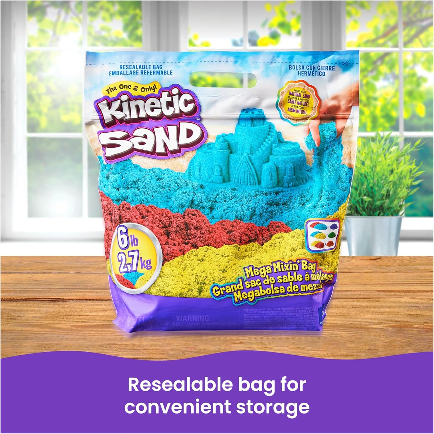 Kinetic Sand, 6lbs Mega Mixin’ Bag with Red, Yellow & Blue Play Sand (Packaging May Vary), Sensory Toys for Kids Ages 3 and up Nirvana Guru