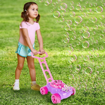 ArtCreativity Bubble Lawn Mower for Toddlers 1-3, Kids Bubble Machine for 1-Year-Old Girl Gifts, Summer Outdoor Push Gardening Toys for Kids Age 1 2 3+ Halloween Birthday Gifts for Preschool Girls Nirvana Guru