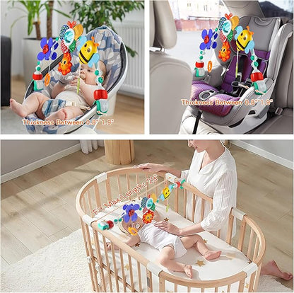Adjustable Arch Bassinet Toys for Infant & Toddlers, Stroller Arch, Baby Crib Toys with Fascinating Hanging for Stimulating Baby’s Senses and Developing Motor Skills nirvanaguru